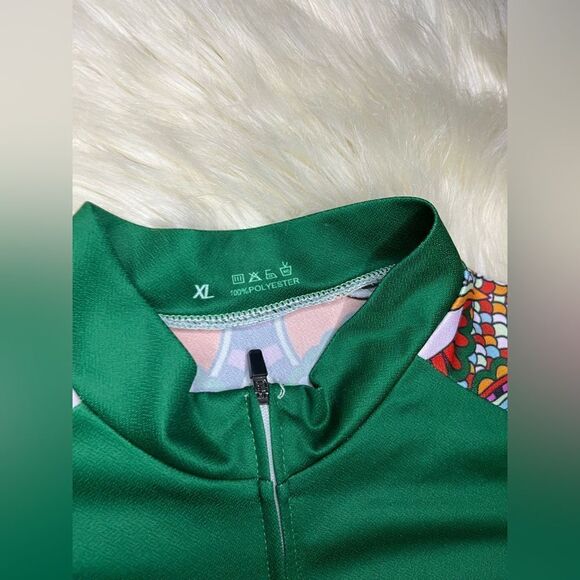 DKGEMN Cycling wear green/multicolored Quick Dry jersey sz XL - Picture 2 of 5